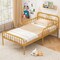 Twin Size Metal Bed Frame with Headboard Included Safety Side Guardrails